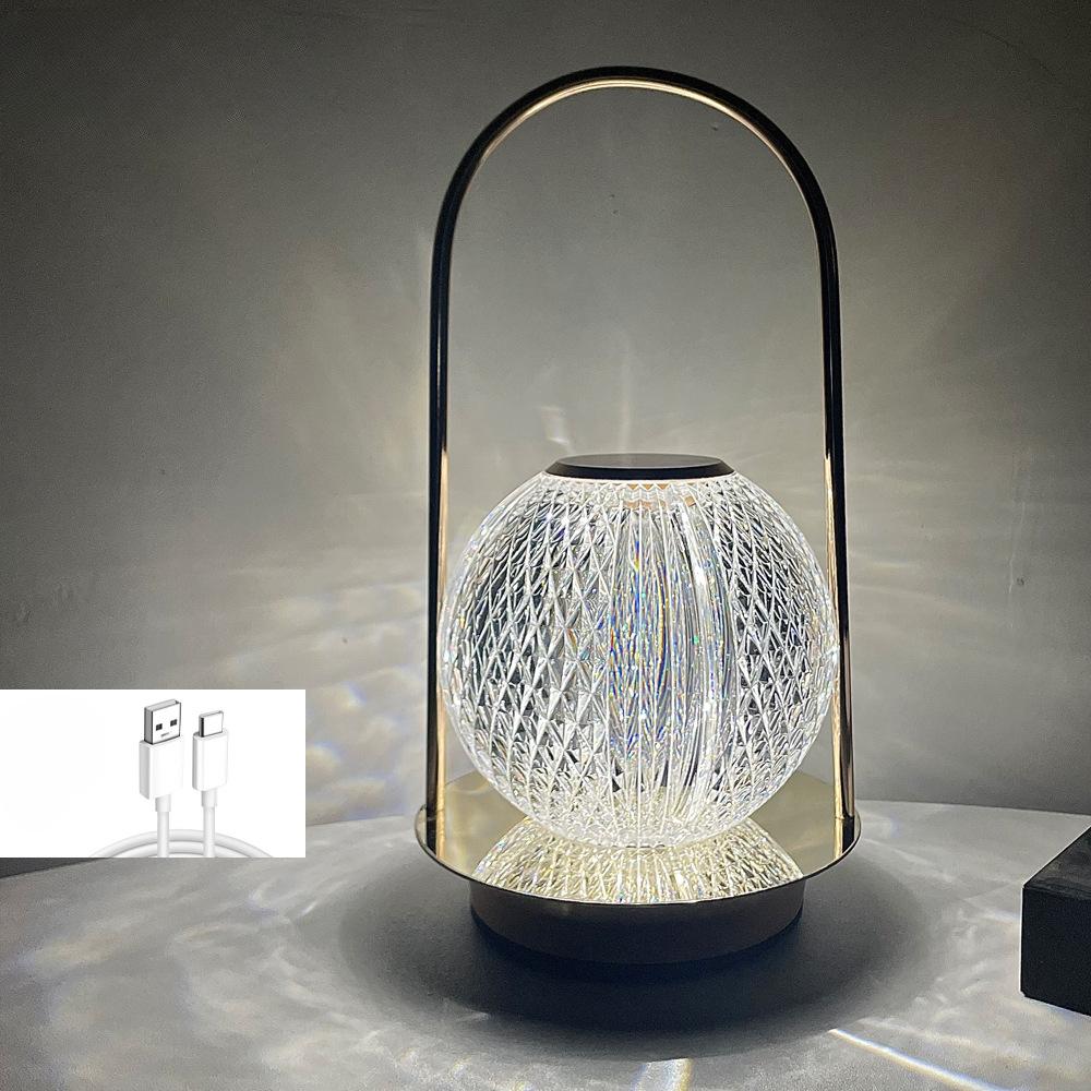 1PC Creative Portable Metal Desk Lamp Outdoor USB Charging Atmosphere Desk Lamp Simple Led Bedroom Bedside Night Light