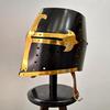 Blackened Templar Helmet | Holy Brass Cross  Crusader Medieval Knight Armor  Mild Steel Helmet
