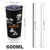 Snoopy Tumbler Mug Coffee Cup Convenience Store Cup Cold Insulation Water Bottle Direct Drinking Stainless Steel with Lid Portable Straw Character