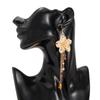 Punk Y-shaped Chain Necklace Gothic Flower Tassels Earrings Vintage Flower Pendant Necklace  Women