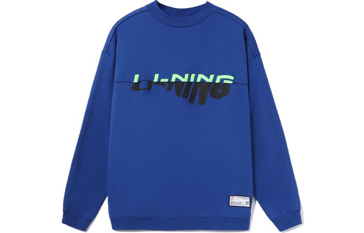 Li Ning Sweatshirts Unisex Blue Crew Neck Moderate Regular AWDRA57-8 S