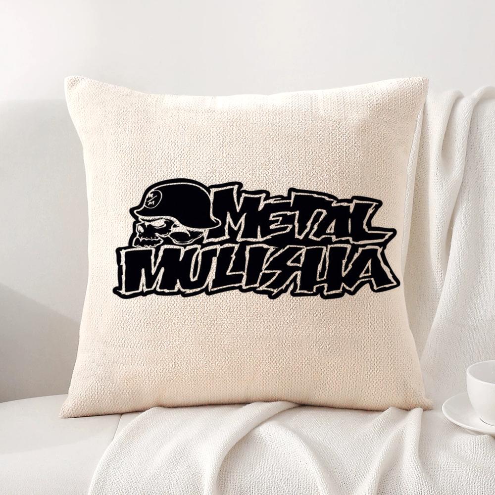 M-Motocross M-Metal Mulishas Cushion Cover Summer Coolness Linen Fabric Double-Sided Printing Pillow Case Sofa Home Decor Gift