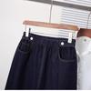 2025 Summer Fat Mm Large Size Elastic Waist Denim Medium and Long Skirt Elastic Loose and Thin A-word Skirt