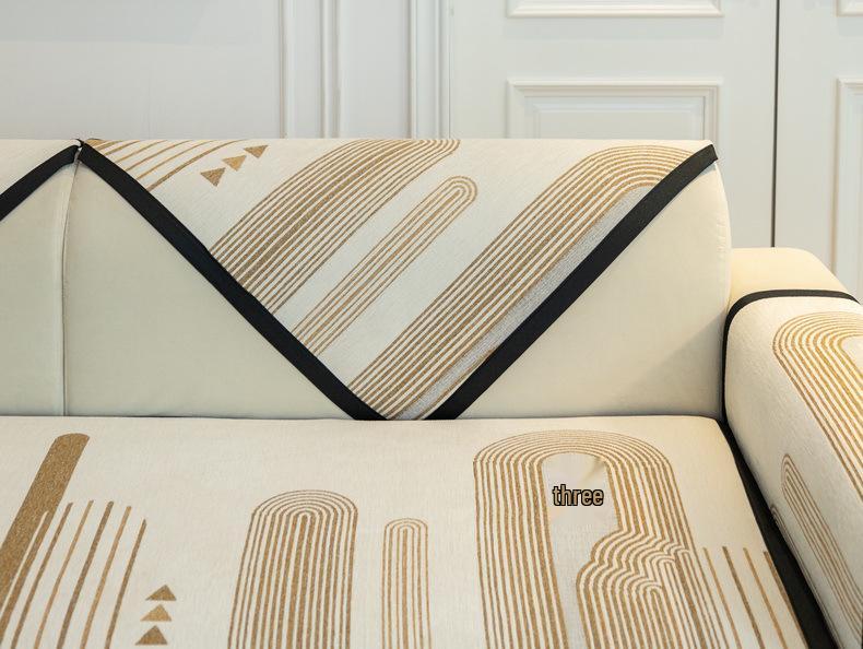 Französisches Chenille Rutschfeste Sofabezug, Ganzjahres Universal Stoffhandtuch für Leder, 2024 Sommerausgabe Sitzkissen