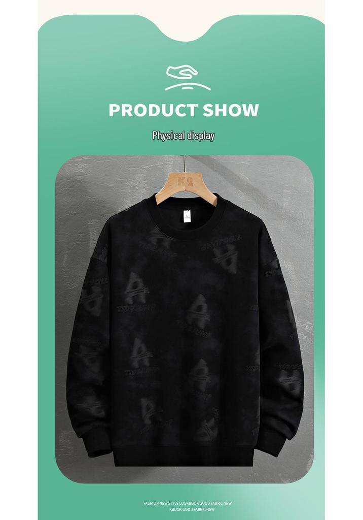 2026 Spring/Autumn Men's Casual Korean Style Round Neck Long Sleeve Hoodie