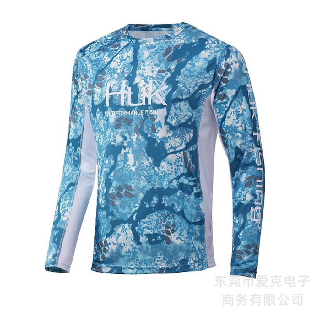 HUK fishing suit quick-drying long-sleeved summer outdoor sunscreen suit sportswear Luya fishing shirt breathable T-shirt men