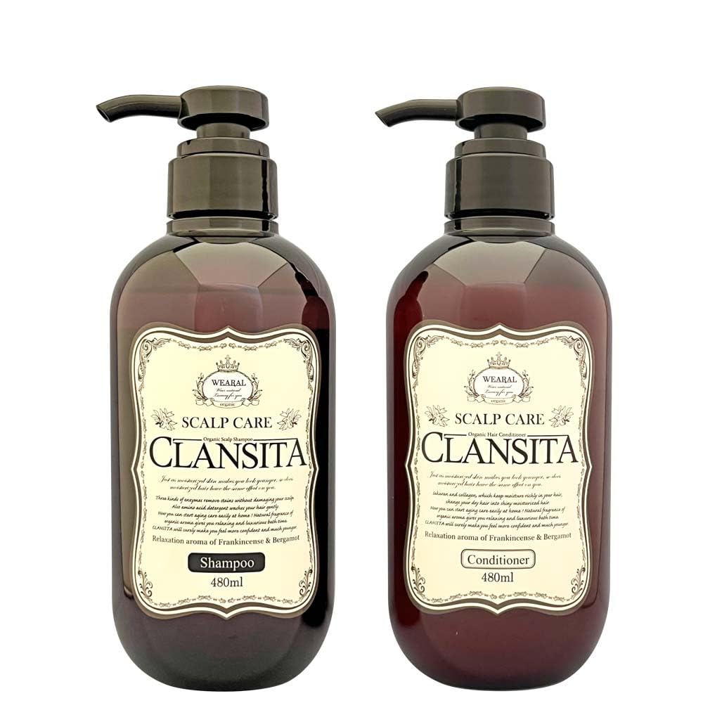 

Clancyta Shampoo 480ml & Conditioner 480g Scalp Cleansing with 3 Enzymes Easy Head Spa at Home