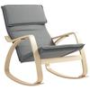 Comfortable Relax Rocking Chair, Upholstered Lounge Chair Recliner with High Back and Headrest for Living Room, Bedroom, Grey