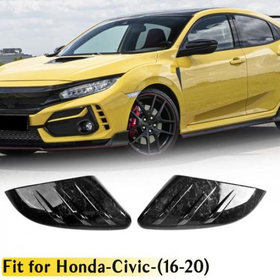 2x Carbon Fiber Style Side Mirror Cap Covers For Honda Civic Hatchback 2016-2021