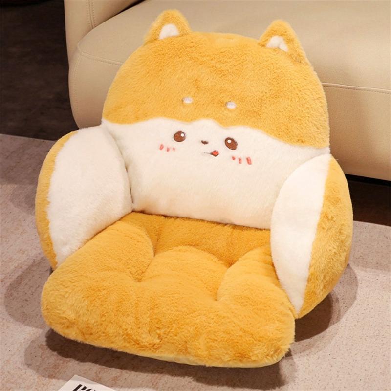 Plushes Animal Throw Pillows Bed/Sofa/Floor Backrest for Reading Gaming Watching TV Relieve Pain Lumbar Support Cushion