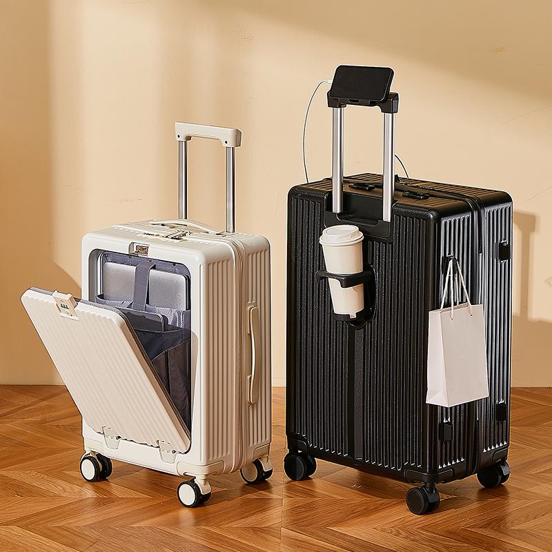 Yongsheng 20" Cabin Suitcase with Universal Wheels, Anti-Fall, 24" Optional, Front-Opening Trolley Case, Secure Lock.
