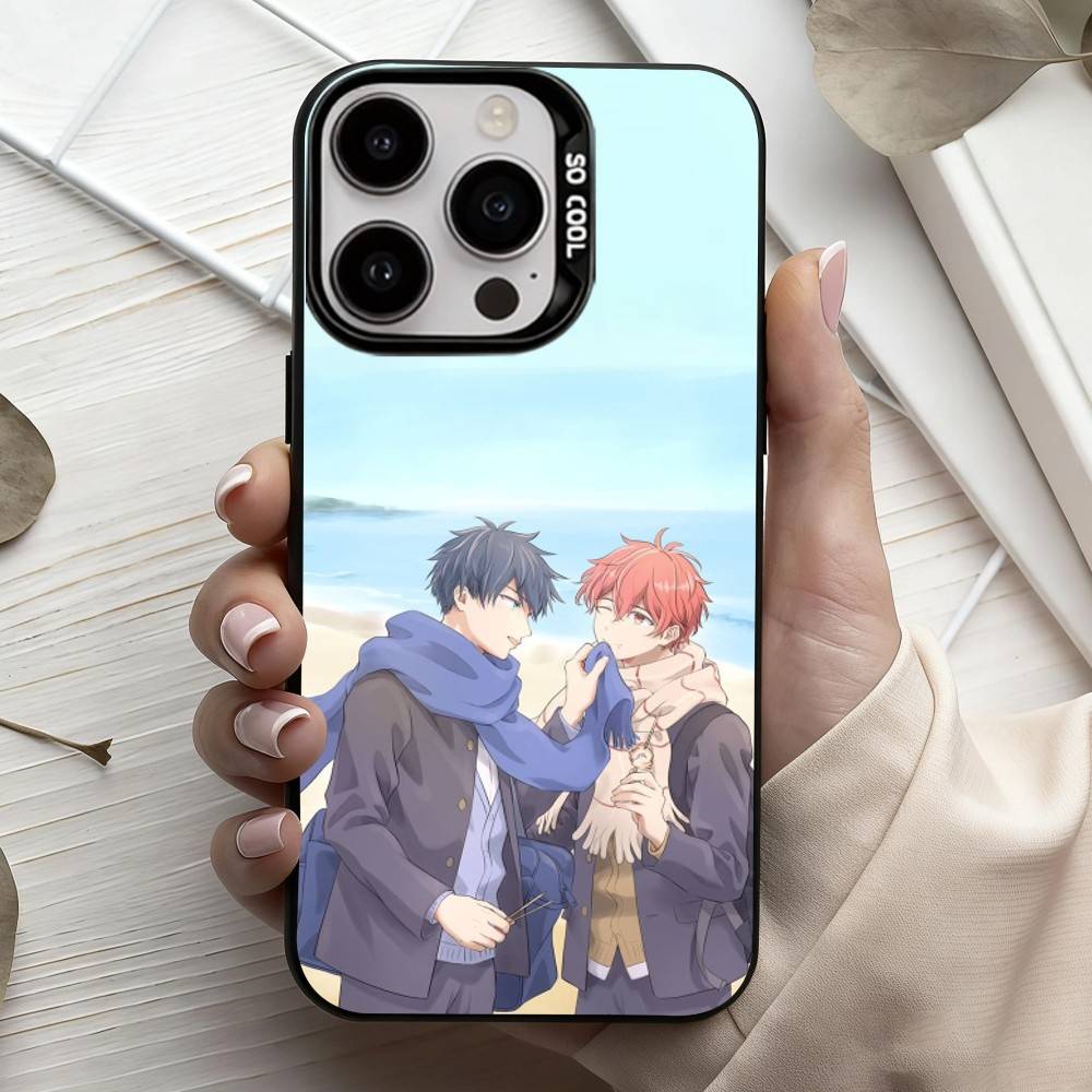 G-Given BL Anime Ritsuka M-Mafuyu Sato Handyhülle Für iPhone17,16,15,14,13,12,11 Plus,Pro Max Candy Silberbeschichtet Innenabdeckung