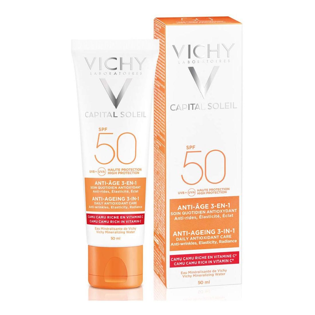

Антивозрастной крем Capital Soleil Vichy с антиоксидантами 3 в 1 Spf 50 (50 мл)