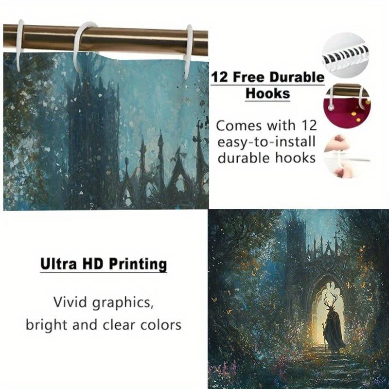 Enchanted Forest Shower Curtain - Mystical Tree & Fairy Design, Waterproof Polyester, Non-Perforated, Bathroom Decor