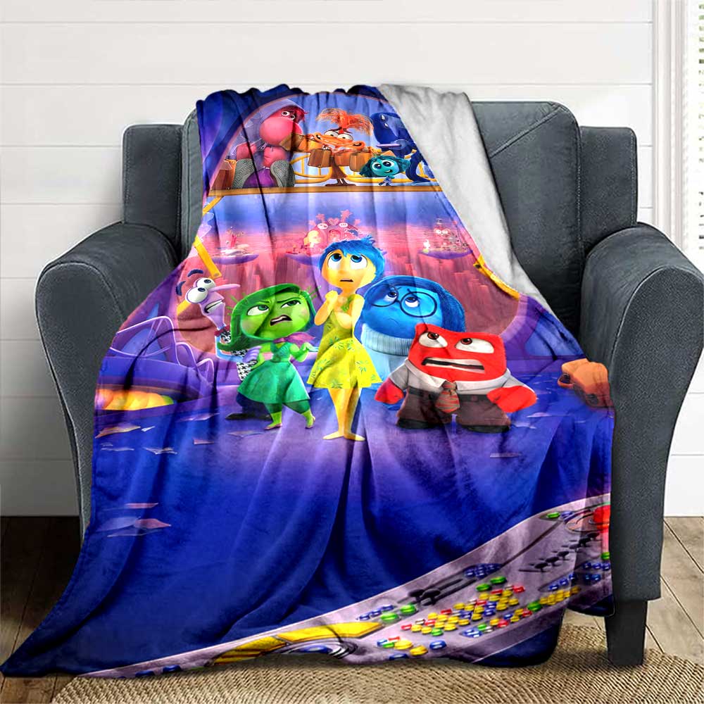 Inside Out Party Night Gift Blanket Comfortable ure for Sofa Couch Office Bed Picnics Four Seasons Universal Digital Print Birthday Christmas Y22