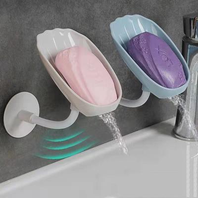 Saugnapf Seifenschale Wandmontiert Biegsam Ablass Seifenhalter Ablassender Kunststoff Seifenbehälter Box Toilette Wäsche Zubehör Tablett