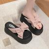 Fashion 8CM High Platform Sandals Women Summer Breathable High Heels Ladies Sneakers Wedges Chunky Butterfly-knot Slippers Sandals Mujer