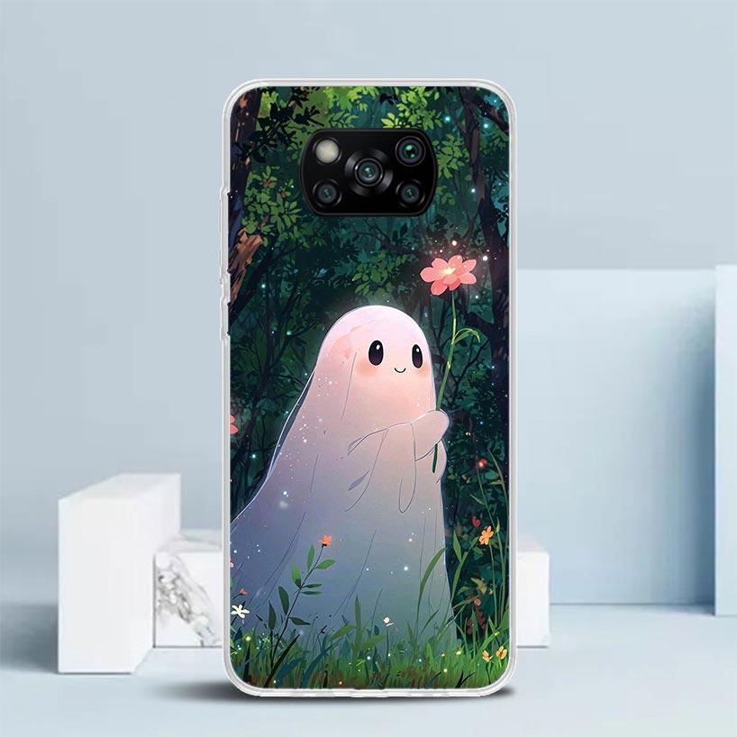 Sött Halloween-spöke Mjukt Fodral för Xiaomi Poco F7 Ultra X7 X6 X5 Pro M7 Fodral Redmi 15 15C 13 13C 12 12C 10 10C Tryckt Skydd