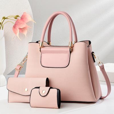 Yeni Yüksek Görünüm Seviyesi Moda Üç Parça Set Çanta Kanvas Doku Trendi Basit Atmosferik El Çantası Kadın Çantası