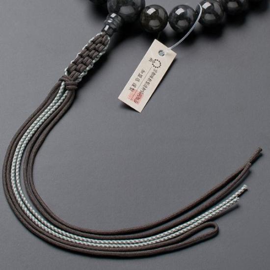 Buddhist Altar Shop Takita Shoten Prayer Beads Jodo Shinshu Formal Prayer Beads Black Burmese Jade 22 Beads Silk Tassel Kyoto Prayer Full Strand