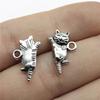 20pcs Charms Cat Tibetan Bronze Silver Color Pendants Antique Jewelry Making DIY Handmade Craft