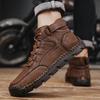 Fashion New Handmade Men's Boots Outdoor Leather Platform Casual Shoes High Quality Hking Boots for Men Winter Comfortable Ankle Boots
