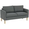 Two Seater Sofa With Storage Space And Two Cushions In Velvet Effect Fabric And Wood 140x63x79 Cm Gray