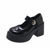 Fashion Chunky Platform High Heels Pumps Women 2025 Spring Autumn Belt Buckle Mary Jane Lolita Shoes Woman Black Beige Cute Party Shoes