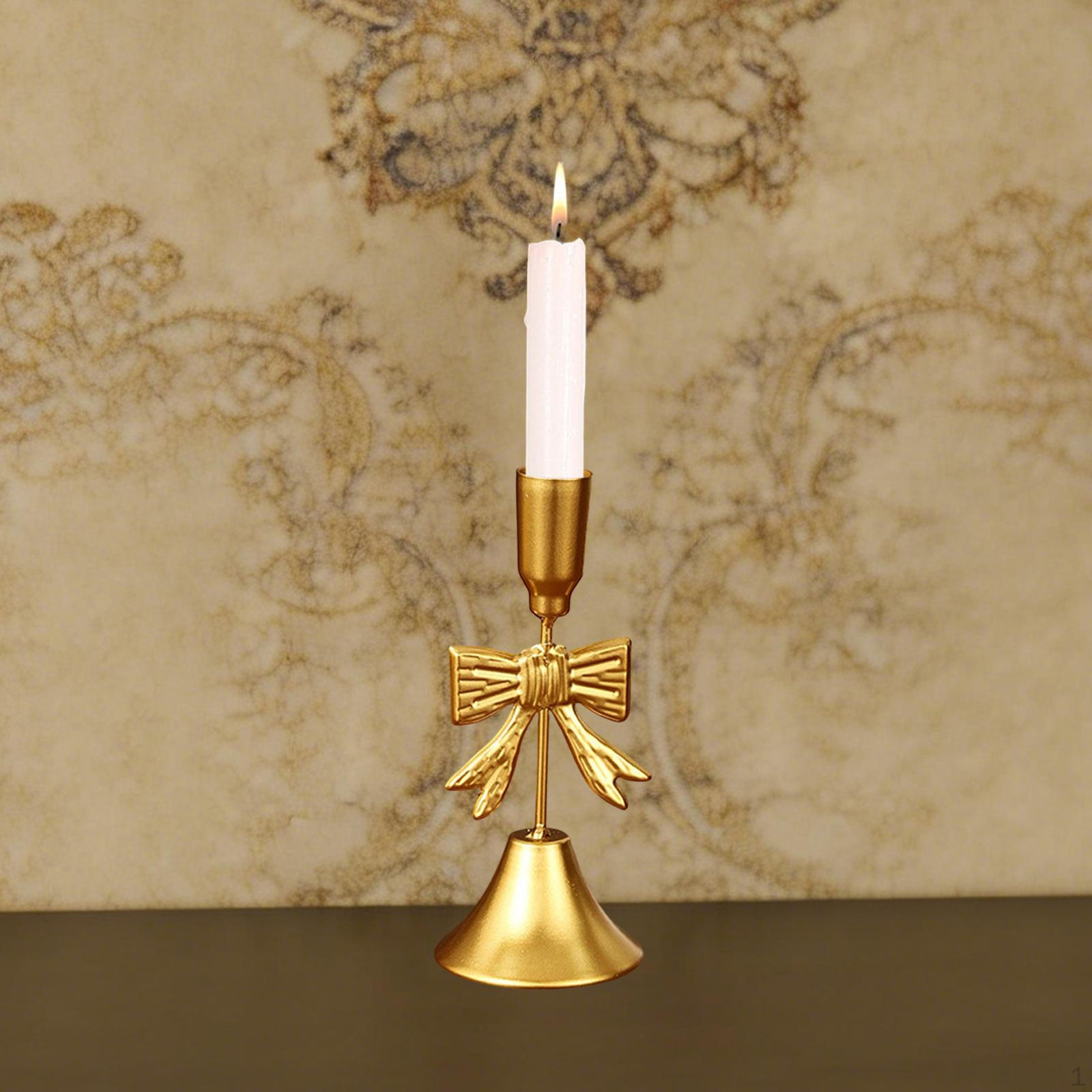 

Candle Holder Stand Bow Design, Elegant, Candlestick Dinner Table Ornament for Living Small_Style B