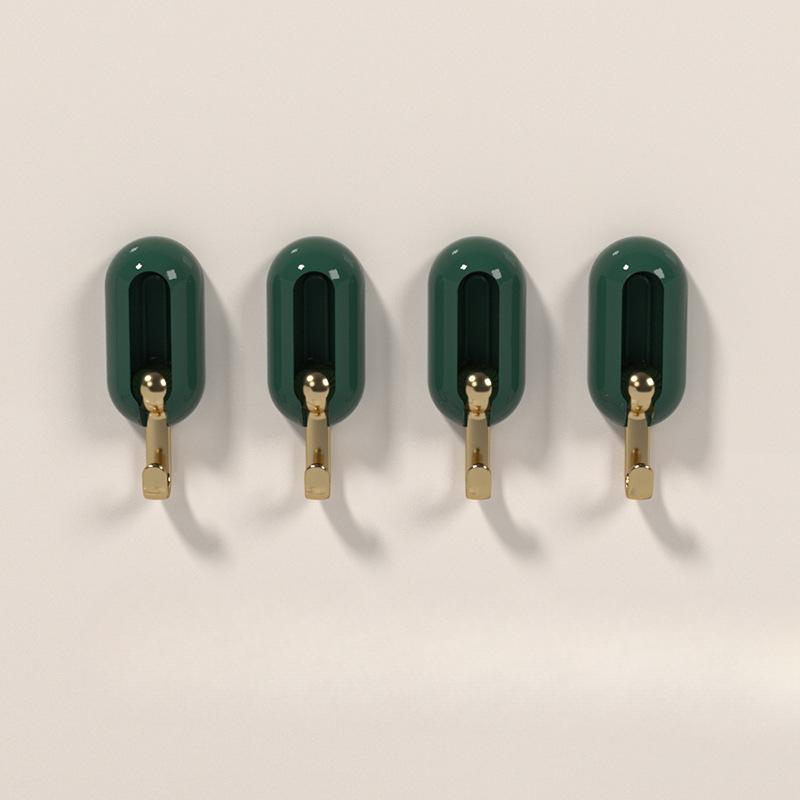 

Гачок Міцний клей Настінний підшипник Немаркий гачок Настінний гачок без удару Гачок 4packs зелений