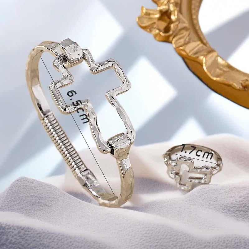 

Hollow Cross Bracelet Ring Women Girls Gifts Fashion Jewelry Hot Sale Party Gift 2025 New Style