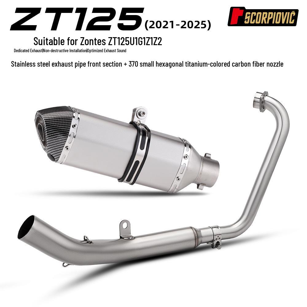 Compatible Exhaust System for Zongshen Qidian ZT125 U1 G1 Z1 Z2 - Complete Set