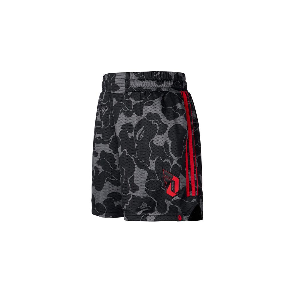 Adidas X Bape Collaboration Dame 9 FW24 Brand Logo Fashion Comfortable Breathable Basketball Shorts Men Shorts Carbon-Gray JF1153