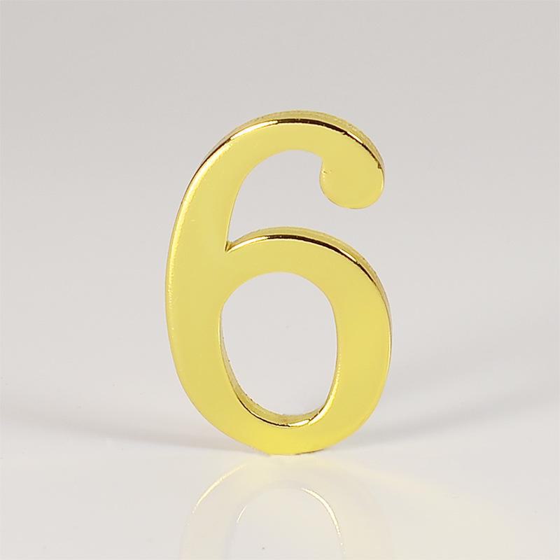 D-Shaped Imitation Gold Metal Address Number Plate