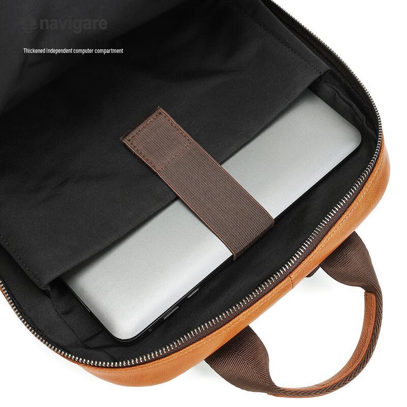 Navigare Men's Business Travel Leather Backpack