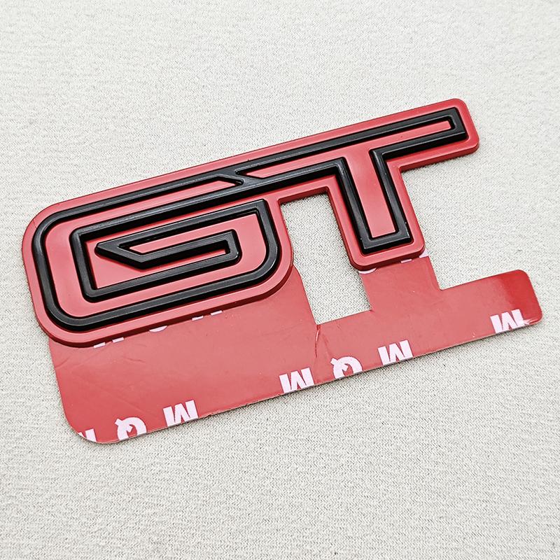 BBAU3 3D Metal Car Styling Logo GT Rear Trunk Badge Fender Side Emblems Decals For Ford Mustang GT GT350 GT500 Etc Auto Accessories