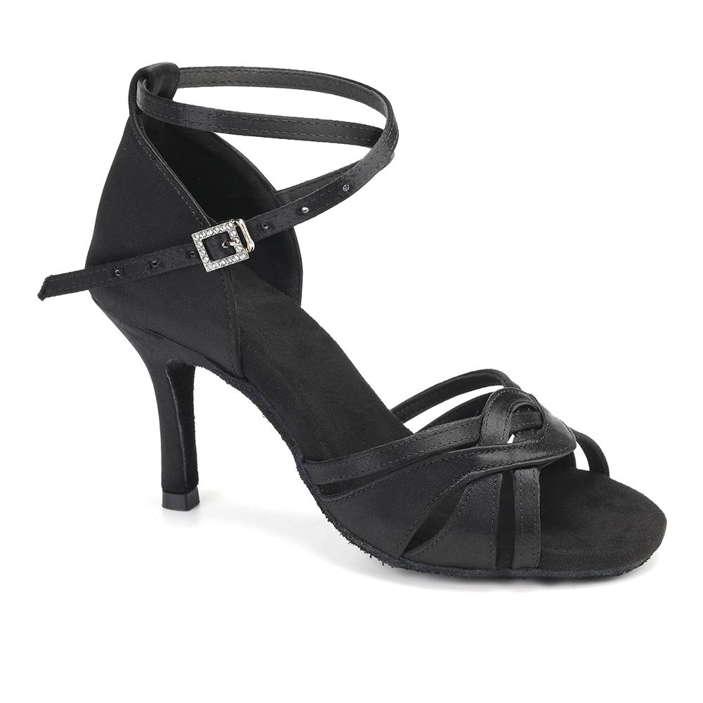 

Новые туфли для латиноамериканских танцев, женская обувь для бальных танцев, танго, замшевая подошва, шелковая обувь для вечеринок, сальса, женская обувь 41 чёрный