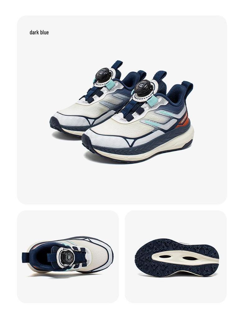 Habi Bear Boys' Double Mesh Breathable Sneakers with Rotary Buckle and Soft Sole for Spring and Autumn