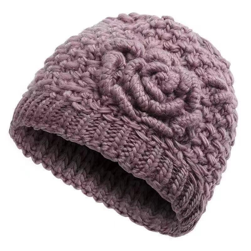 Autumn and winter elderly hat women in winter the elderly fleece warm wool hat thickened knitted hat mother hat