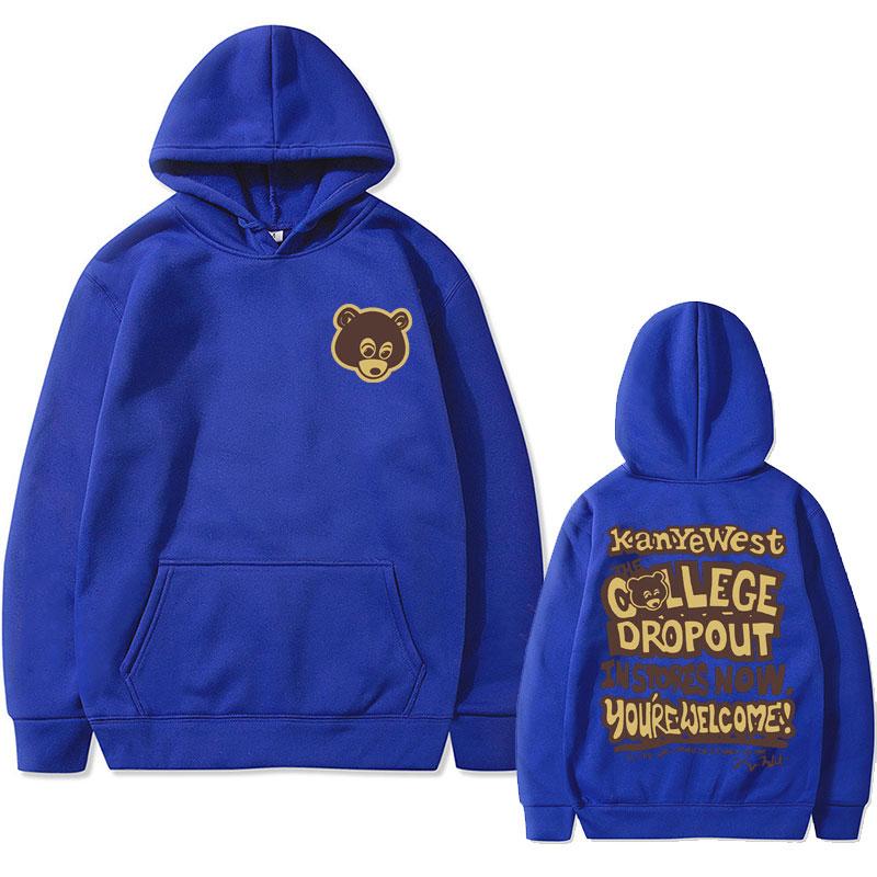 Legjobb Híres Kanye West The College Dropout Grafikus Kapucnis Pulóver Férfi Női Hip Hop Rap Vintage Kapucnis Pulóverek Férfi Alkalmi Túlméretezett Ruházat