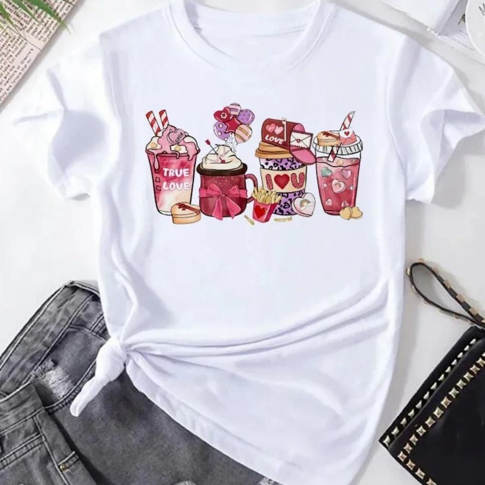 Womens Shortsleeved Tshirt Ice Cream Fashion Printed Base Shirt Harajuku Graphic T Shirts Aesthetic Clothes Tops