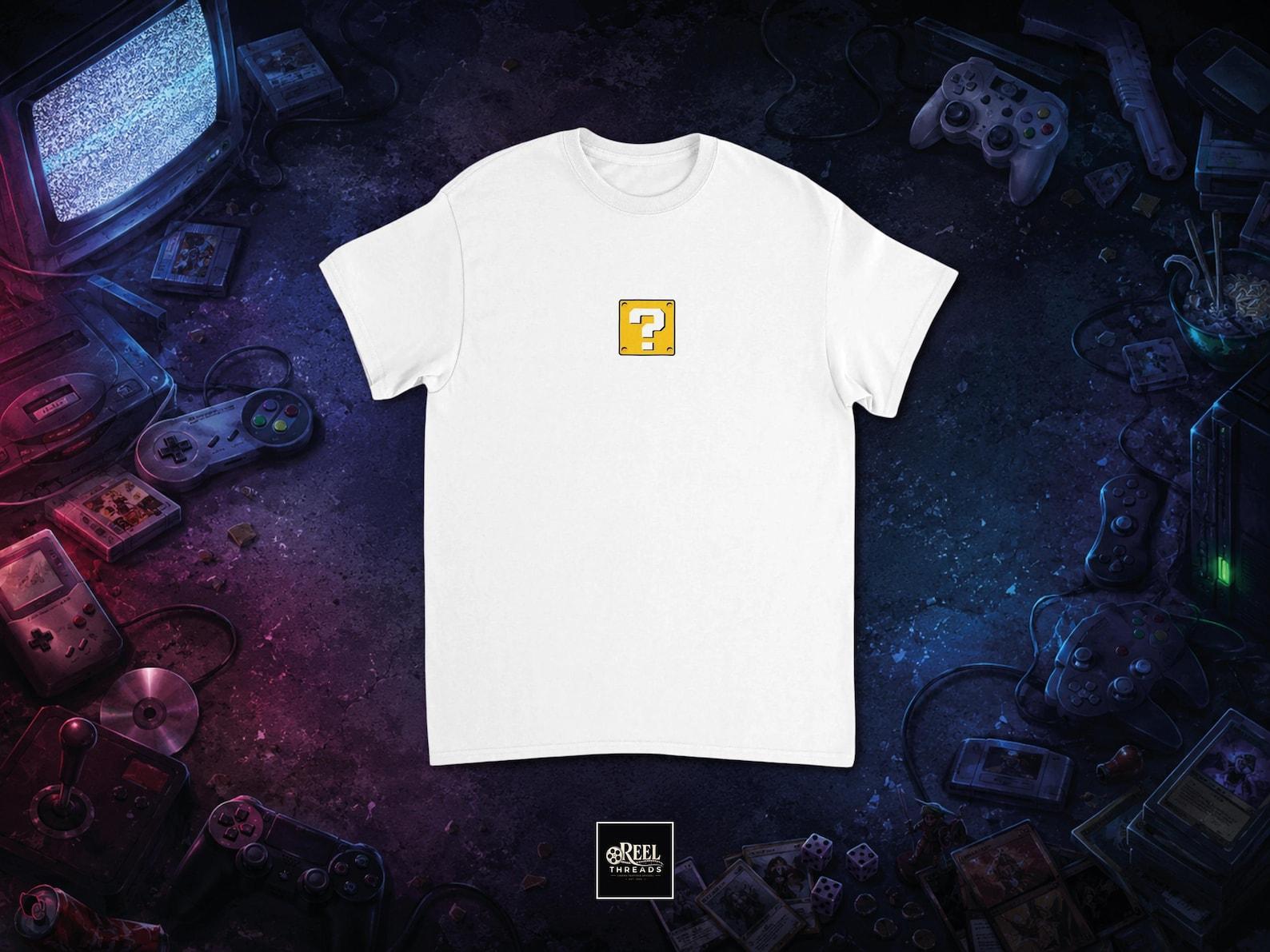 T shirt | Mystery Block | Mystery Block T shirt | Japanese pop culture | Nintendo Inspired | Pixel Retro Gaming Shirt | Minimal Gaming Tee XL