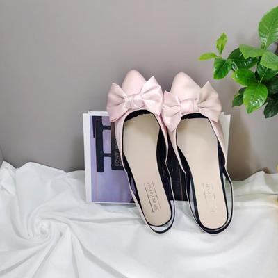 Fashion Bow-knot French Baotou Slippers for Women In Summer 2025 New Beautiful Semi-drag Mary Jane Sandals