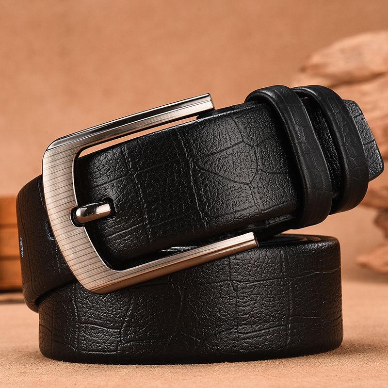 Male Genuine Leather Belts for Men's High Quality Luxury Pin Buckle Jeans Cowskin Casual Belt Business Cowboy Waistband