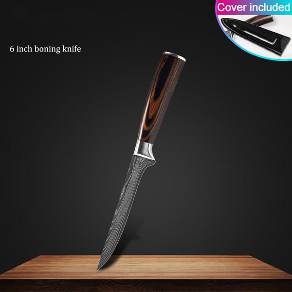 

Кухонные ножи из нержавеющей стали7CR17 440C, лазерный дамасский японский нож Santoku, универсальный нож шеф-повара для нарезки