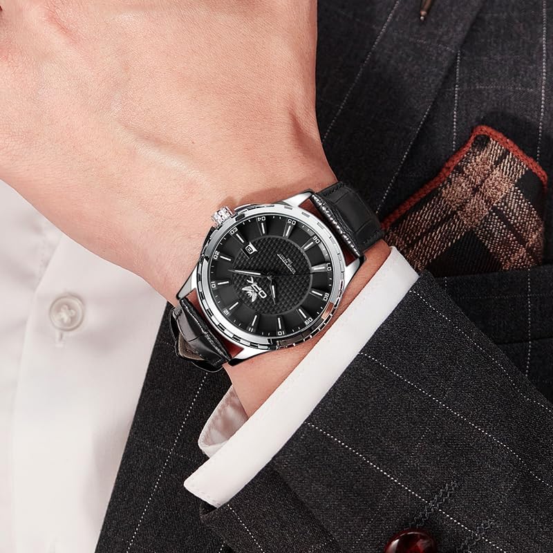 OPK Quartz Simple and Stainless Classic Design with Date Luminous Perfect Gift for High School Students and Office Workers Men's Watch, Popular,