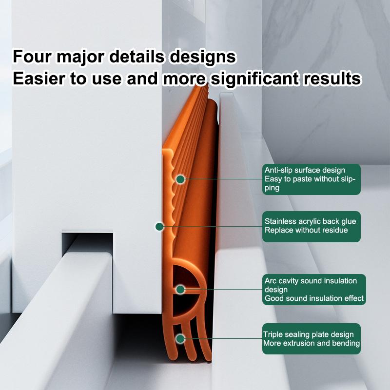 Tpe Sliding Window Seal Strip Self Adhesive Triple Sound Insulation Windproof Anti-Cold Door Under Flexible Weatherstrip Tape