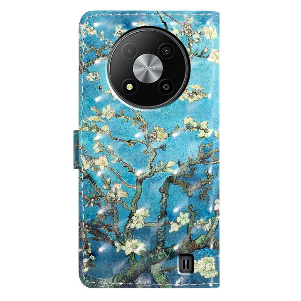 3D Pattern PU Leather Phone Wallet Case for ZTE Blade A52,ZTE Blade A73 5G,ZTE Blade A73 4G