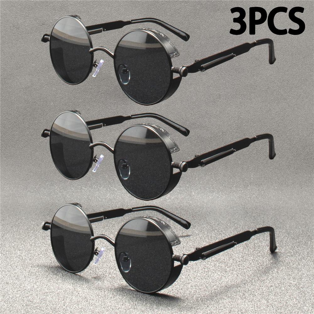 3PCS  Fashion Square Sunglasses Women Luxury Brand Big Purple Sun Glasses Female Mirror Shades Ladies  Feminino