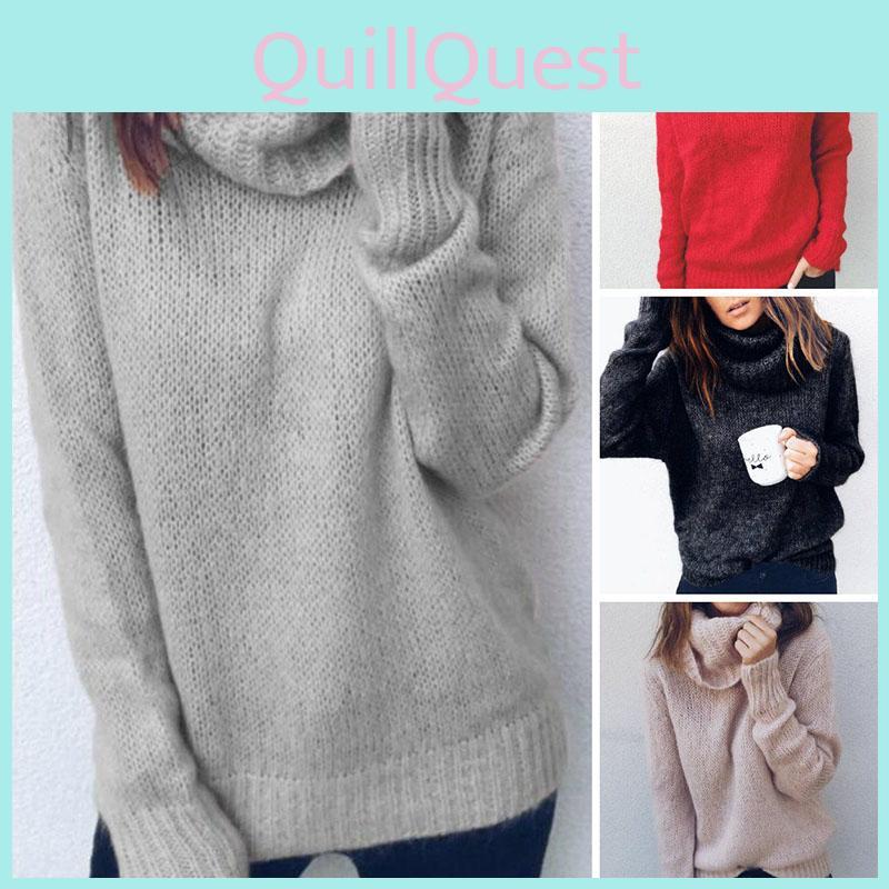 Luxurious Women Winter Warm Turtleneck Sweater Pullover With Cozy Knitted Design